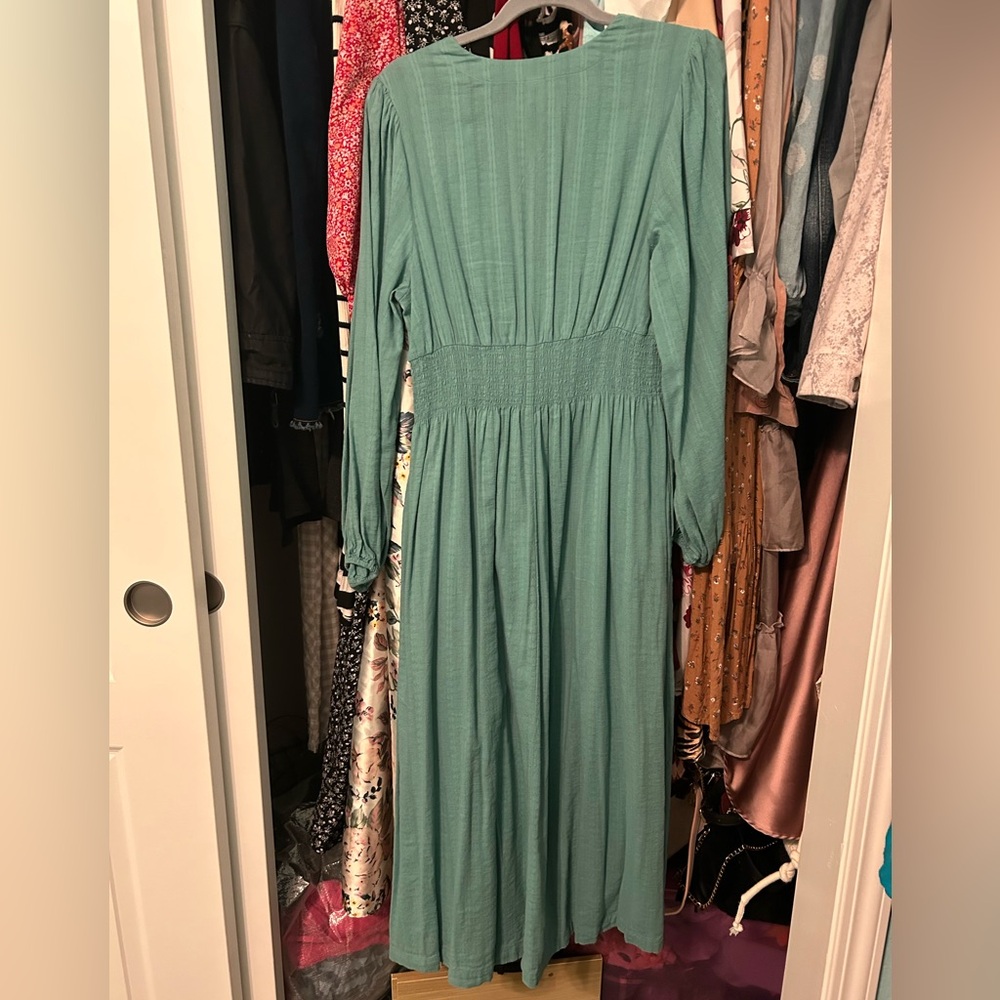 Old Navy Teal Green Long Sleeve Dress - Picture 8 of 11